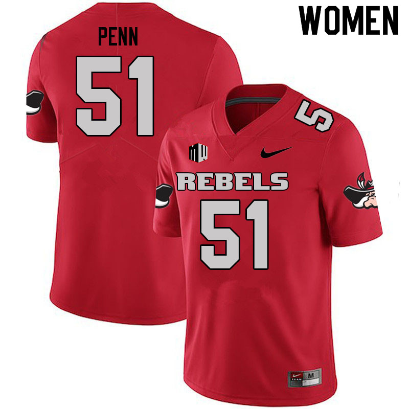 Women #51 Valen Penn UNLV Rebels College Football Jerseys Sale-Scarlet - Click Image to Close